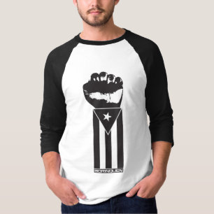 Black and White Fist of "Borinquen" T-Shirt