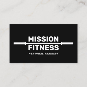 Black and White Fitness Personal Trainer Training Business Card