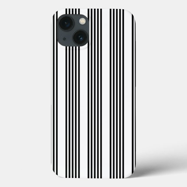 Black and white five stripe pattern Case-Mate iPhone case (Back)