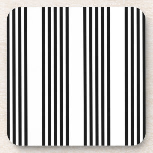 Black and white five stripe pattern coaster