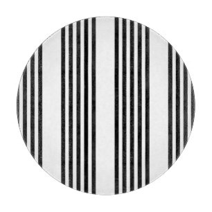Black and white five stripe pattern cutting board