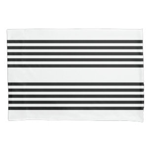 Black and white five stripe pattern pillowcase