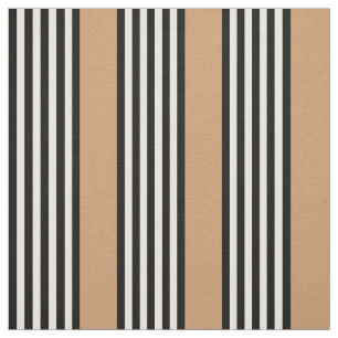Black and white five stripe pattern with tan fabric