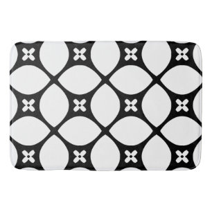 Black and White Flake pattern Bath Mat