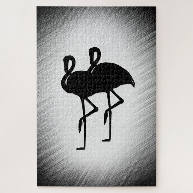 Black and White Flamingo Jigsaw Puzzle (Vertical)
