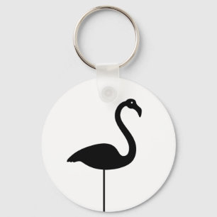 Black and White Flamingo Keychain