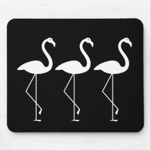 Black and White Flamingo Mousepad