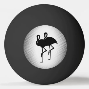 Black and White Flamingo Ping Pong Ball