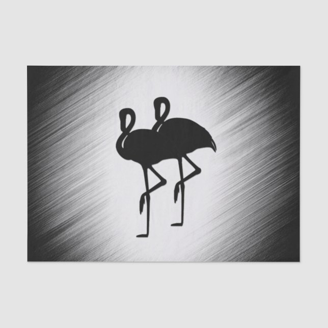 Black and White Flamingo Tissue Paper (Front)