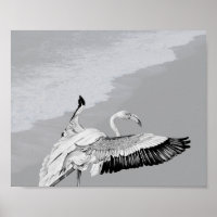 Black and White Flamingo Tropical Printable Art