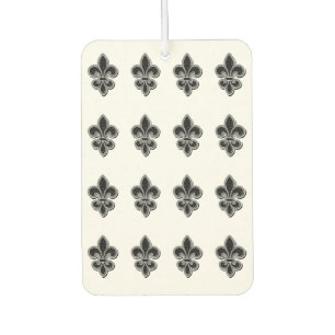 Black and White Fleur De Lis Car Air Freshener