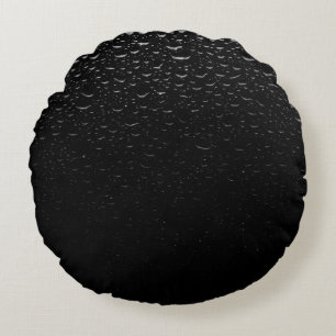 Black and white floral area rug round cushion