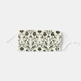 Black and White Floral Art Nouveau Cloth Face Mask