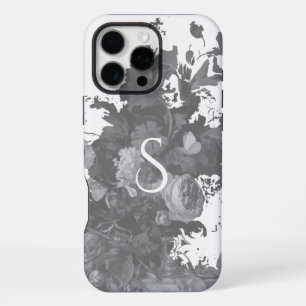 Black and White Floral Artistic Personalised Gift iPhone 16 Pro Max Case