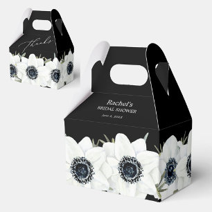 Black and White Floral Bridal Shower Favour Box