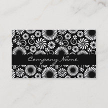 Black and white floral Business Card