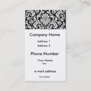 Black and White Floral Business Card