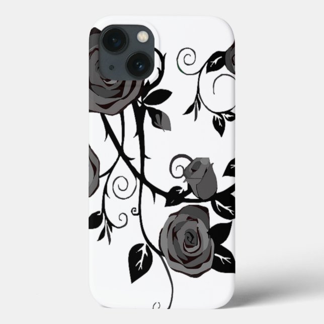 Black And White Floral Case-Mate iPhone Case (Back)