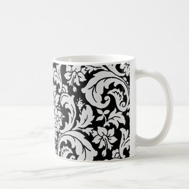 Black and White Floral Coffee Mug (Right)