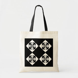 Black and White Floral Design. Tote Bag