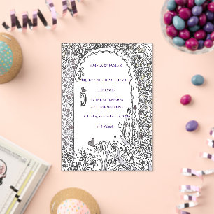 Black and White Floral Garden Door Wedding Acrylic Invitations