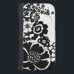 Black and White Floral Garden Graphic Pattern Samsung S4 Wallet Case<br><div class="desc">A graphic pattern that showcases a black and white floral garden scene,  created by Chariklia Zarris. Even with only two colours the painting is almost overwhelming in its beauty. Give yourself the gift of an exquisite floral display by purchasing this print today!</div>