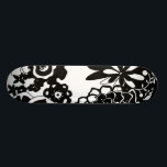 Black and White Floral Garden Graphic Pattern Skateboard<br><div class="desc">A graphic pattern that showcases a black and white floral garden scene,  created by Chariklia Zarris. Even with only two colours the painting is almost overwhelming in its beauty. Give yourself the gift of an exquisite floral display by purchasing this print today!</div>