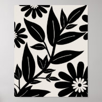 Black And White Floral Garden