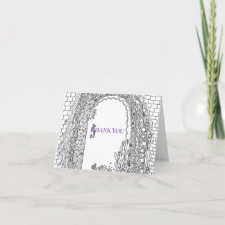 Black and White Floral Garden Thank You Card