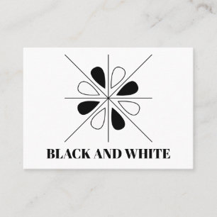 Black and White Floral Geometric Pattern Business Card