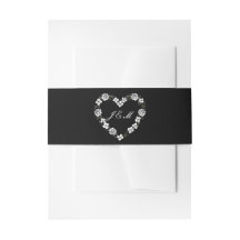 Black and White Floral Heart Monogram Wedding