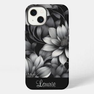 Black and White Floral iPhone 13 Case