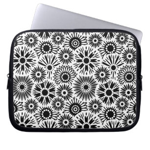 black and white floral Laptop Sleeve