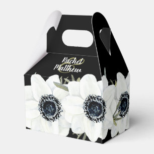 Black and White Floral Large Favour Box