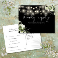 Black And White Floral Lights Song Request RSVP