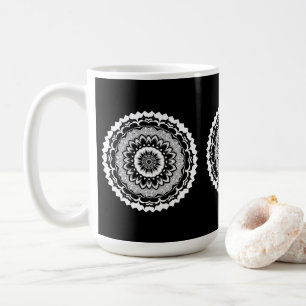 Black And White Floral Mandala Mug