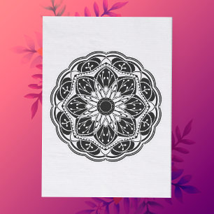 Black and white floral mandala tissue paper