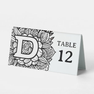 Black and White Floral Monogram Editable Event