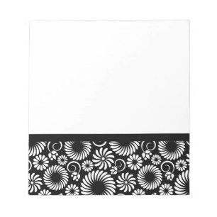 Black and white floral Notebook Notepad