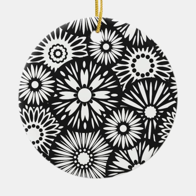 Black and white floral Ornament (Front)