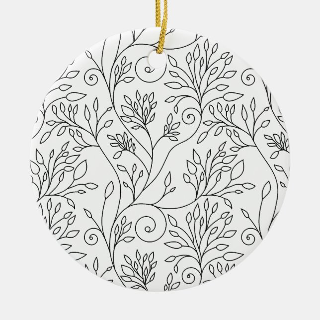 Black and white floral Ornament (Front)