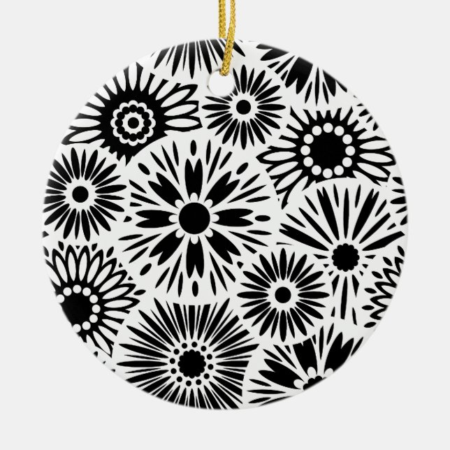 Black and white floral Ornament (Front)