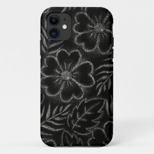 Black and White Floral Pattern iPhone 11 Case