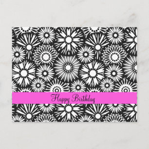 Black and white floral Postcard