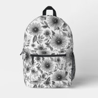 Black And White Floral Sunflowers
