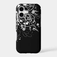 Black and White Floral Swirls