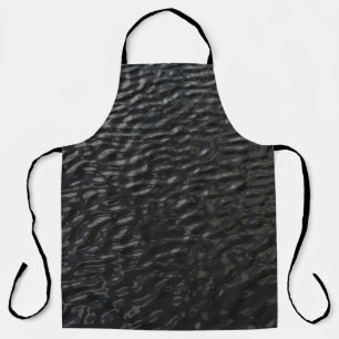 Black and white floral textile apron
