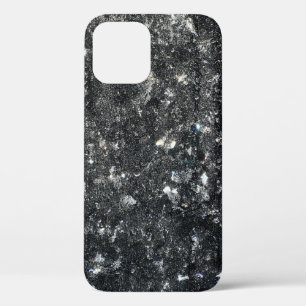 Black and white floral textile iPhone 12 case