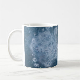 Black and white floral textile coffee mug