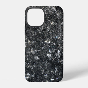 Black and white floral textile iPhone 12 case